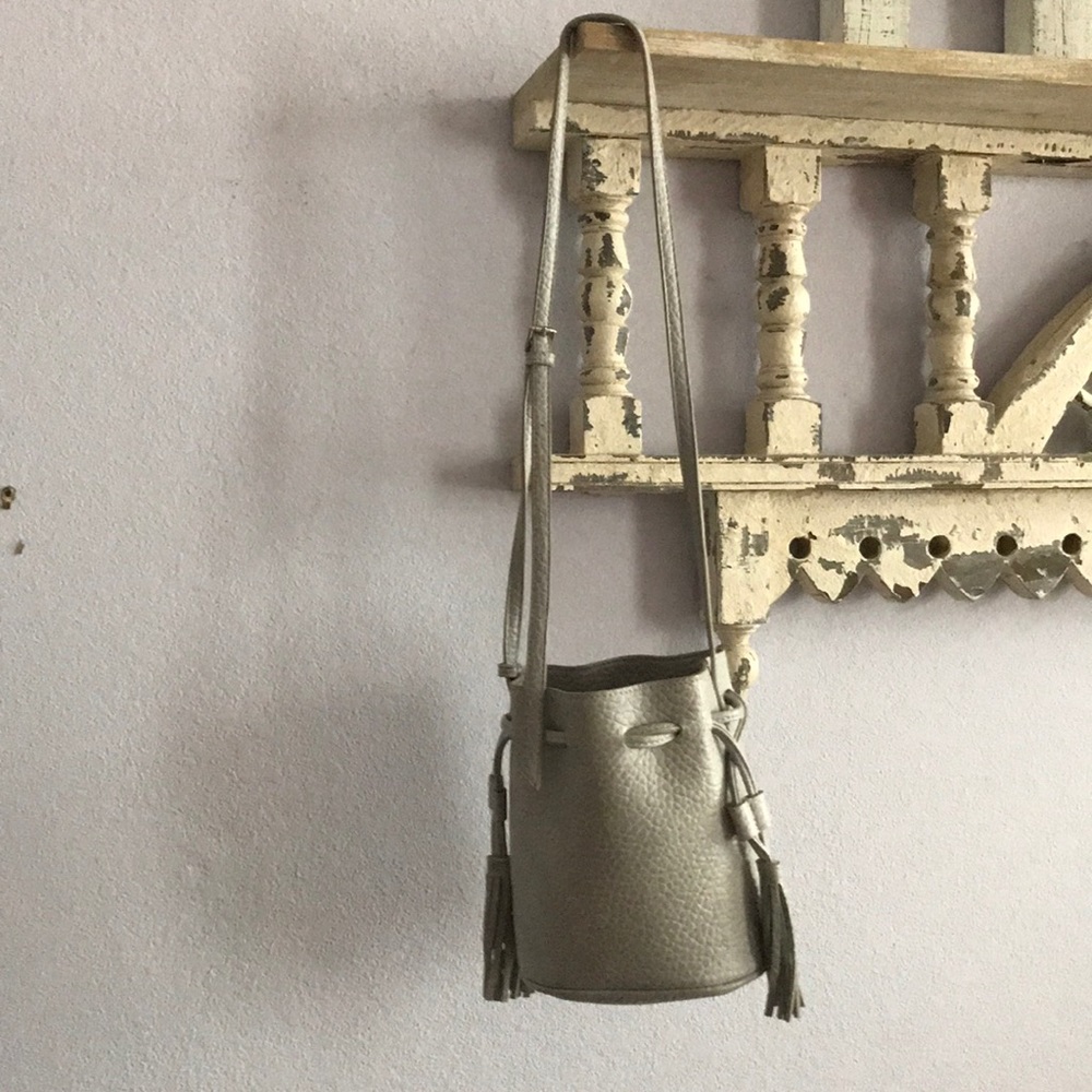 Free people grey vegan bucket bag
